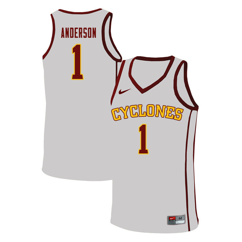 Men #1 Luke Anderson Iowa State Cyclones College Basketball Jerseys Sale-White